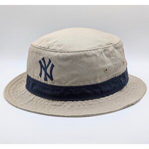 New York Yankees Bucket Hat S/M Vintage Y2K Tan Khaki Beige Baseball MLB G Cap